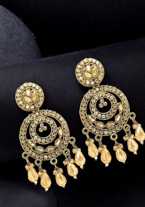 Golden Alloy Earrings