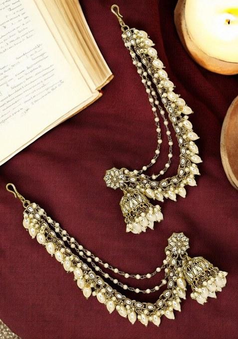 Golden Alloy Earrings