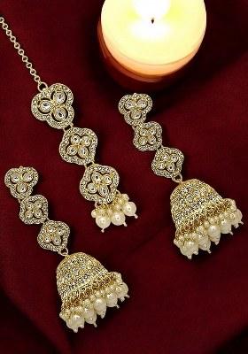 Golden Alloy Earrings