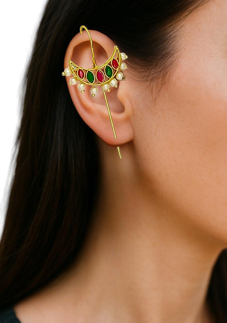 Golden Alloy Earcuff - Indya