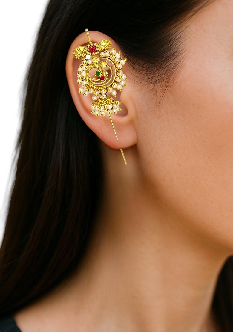Golden Alloy Earcuff - Indya