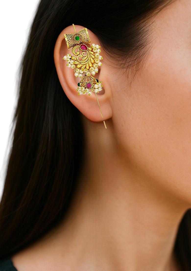 Golden Alloy Earcuff - Indya