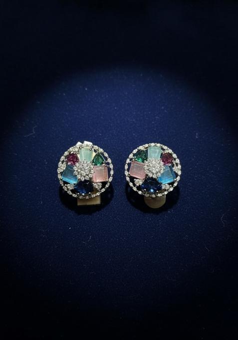Multicolor Ad Stone Earrings