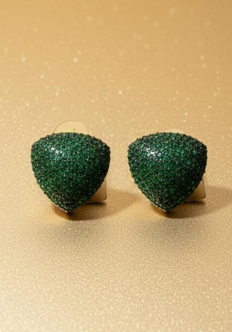 Green Ad Stone Earrings