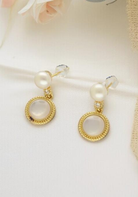 White Alloy Earrings
