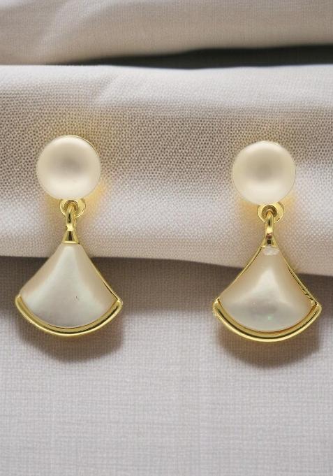 White Alloy Earrings