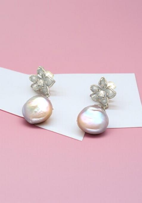 Pink Alloy Earrings