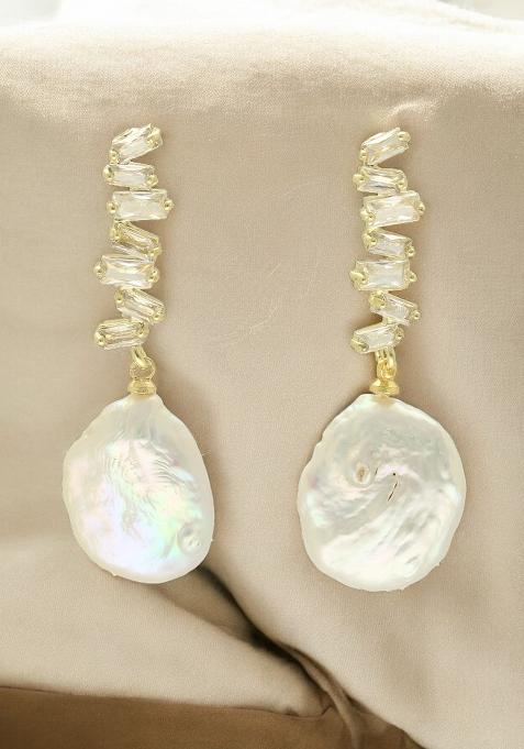 White Alloy Earrings