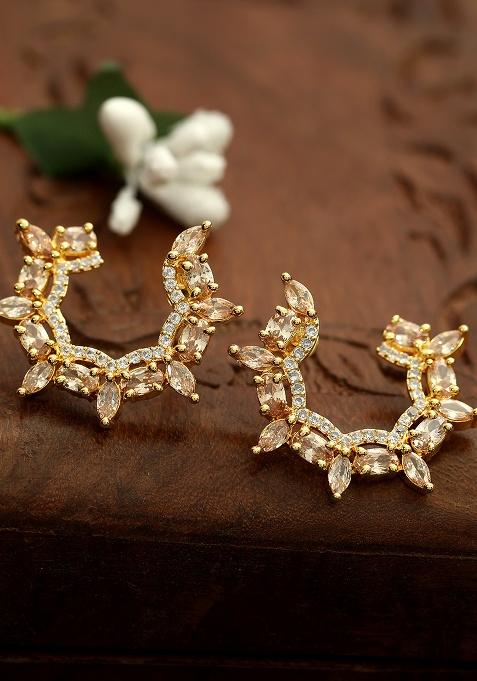 Golden Alloy Earrings