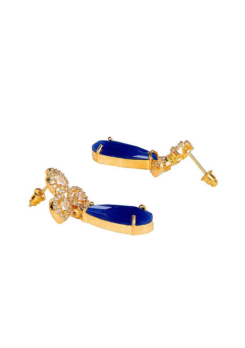 Blue Alloy Earrings - Indya