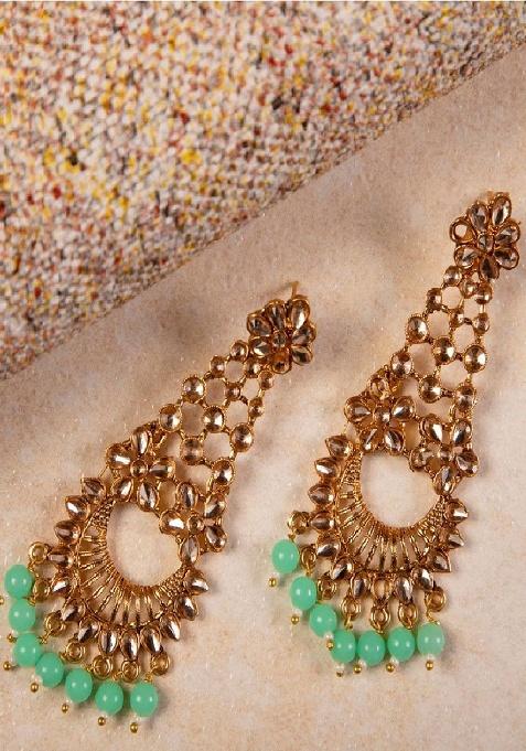 Sea Green Alloy Earrings