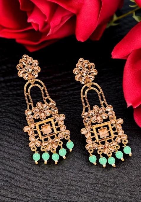 Sea Green Alloy Earrings
