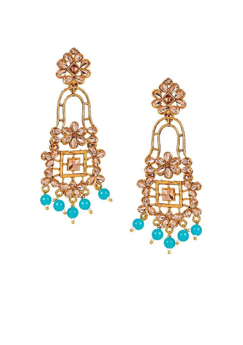 Sky Blue Alloy Earrings - Indya