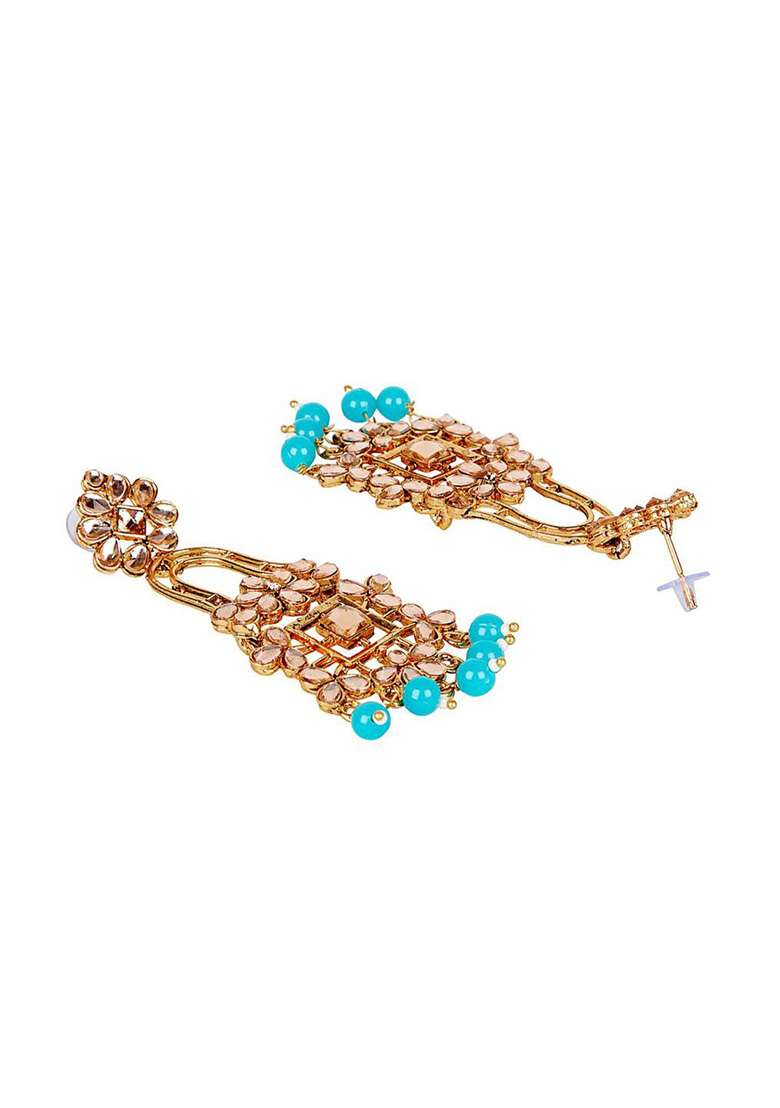 Sky Blue Alloy Earrings - Indya
