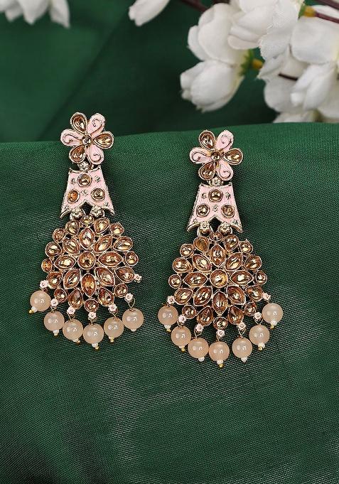 Pink Alloy Earrings