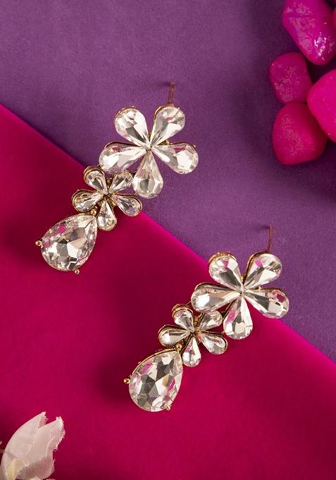 White Alloy Earrings