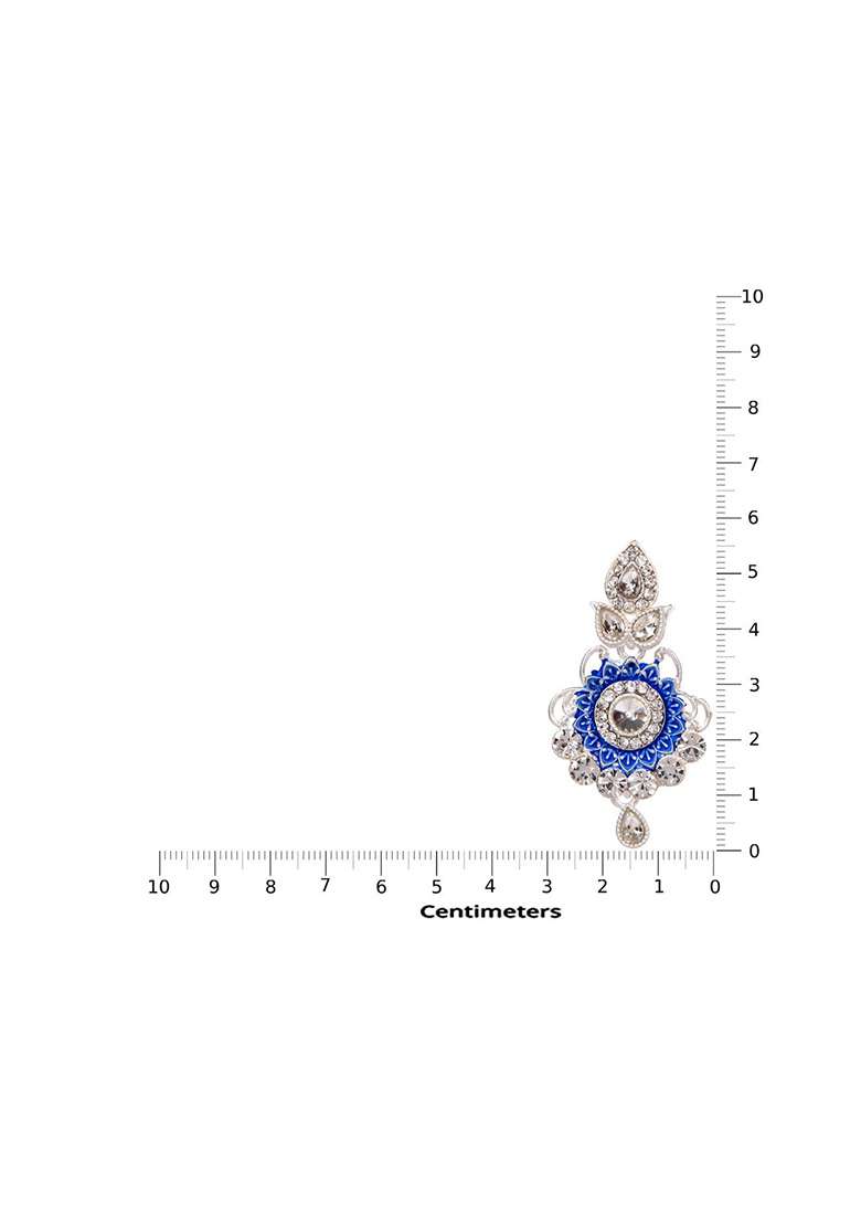 Blue Alloy Earrings - Indya