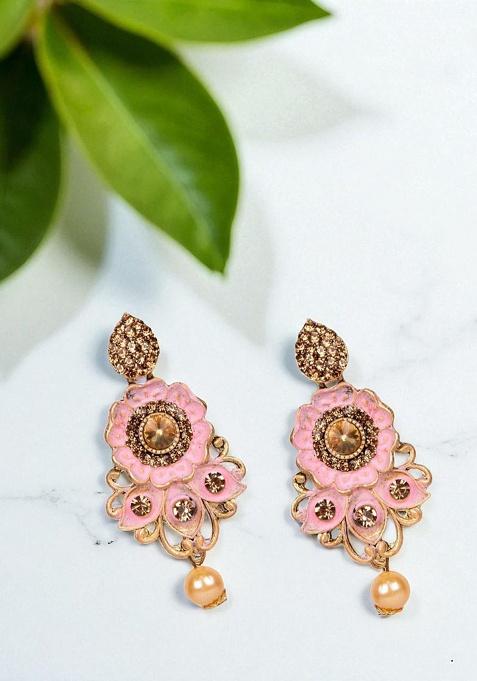 Pink Alloy Earrings
