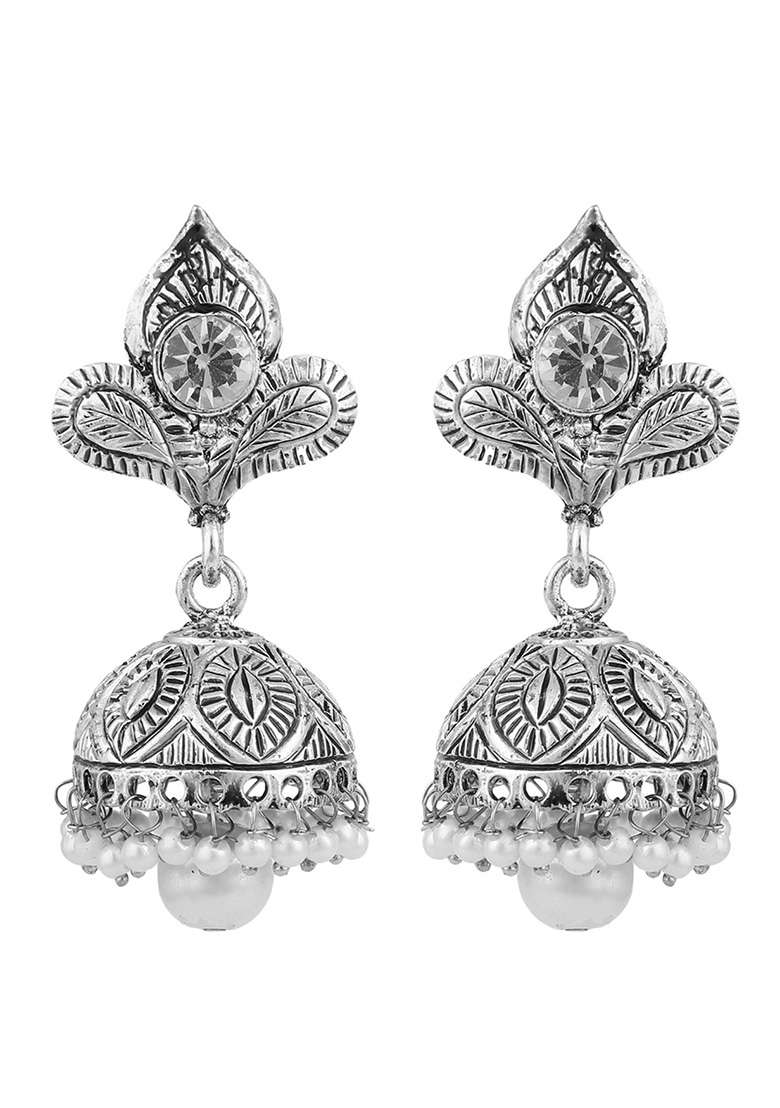 Silver Brasso Earrings - Indya
