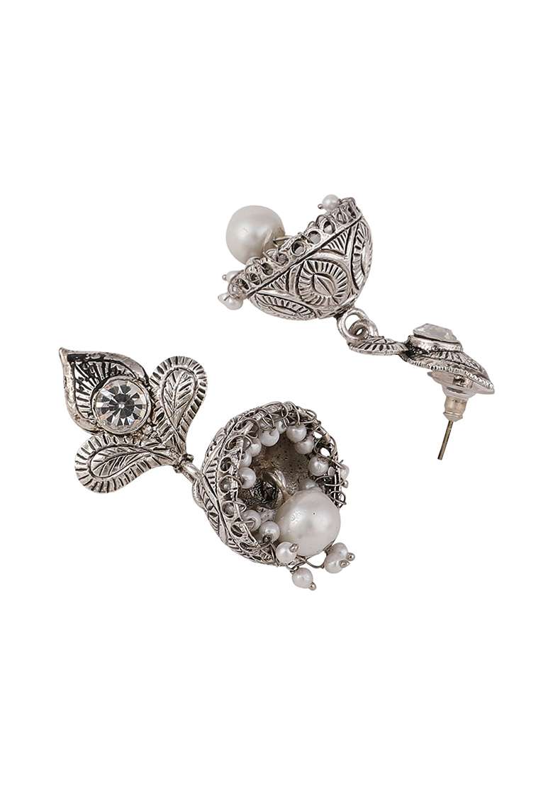 Silver Brasso Earrings - Indya