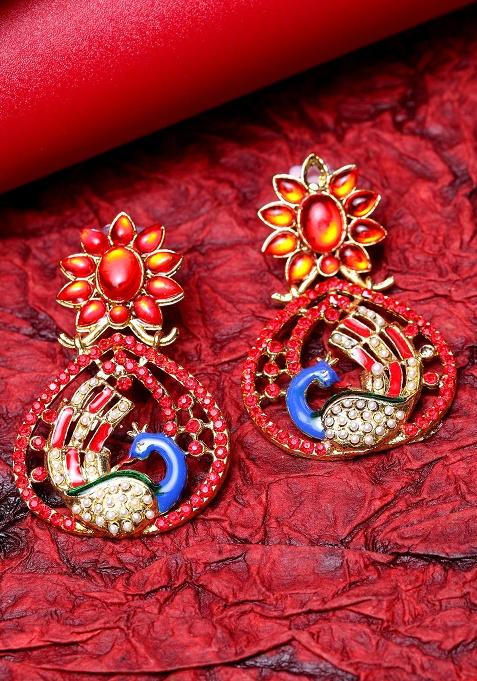Red Brasso Earrings