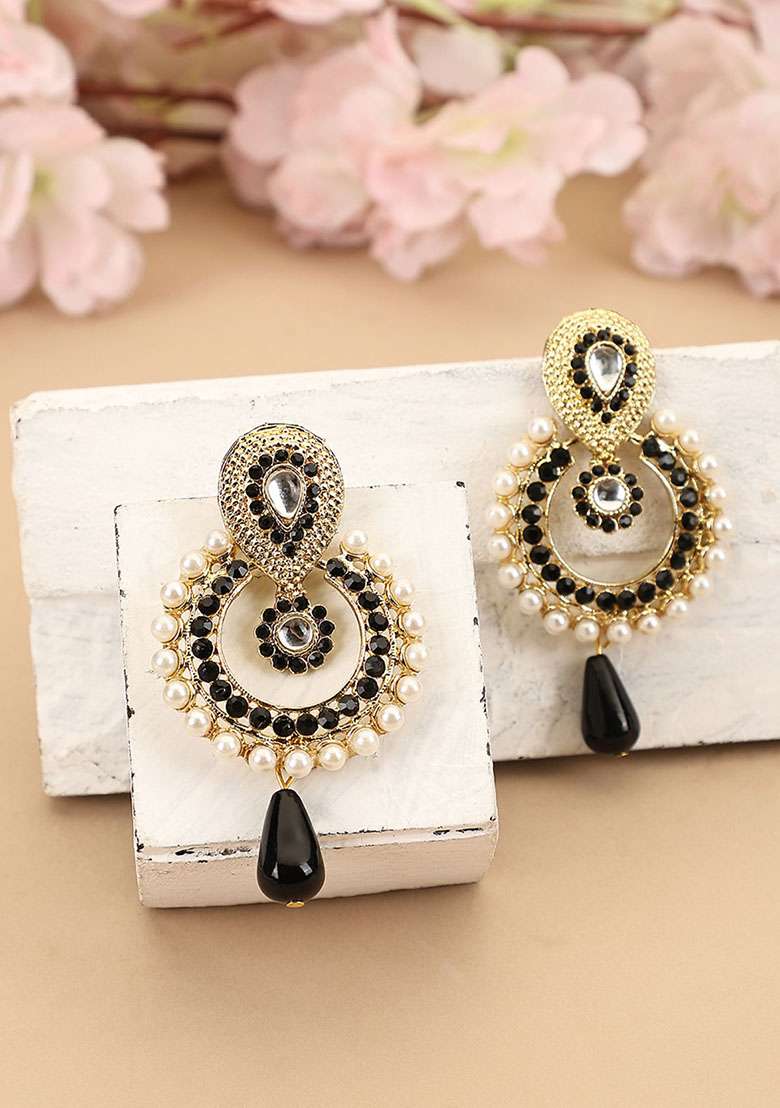 Black Brasso Earrings - Indya