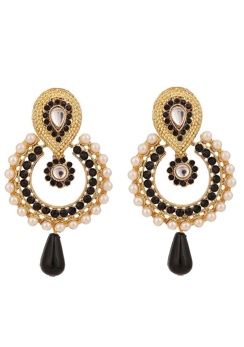 Black Brasso Earrings - Indya