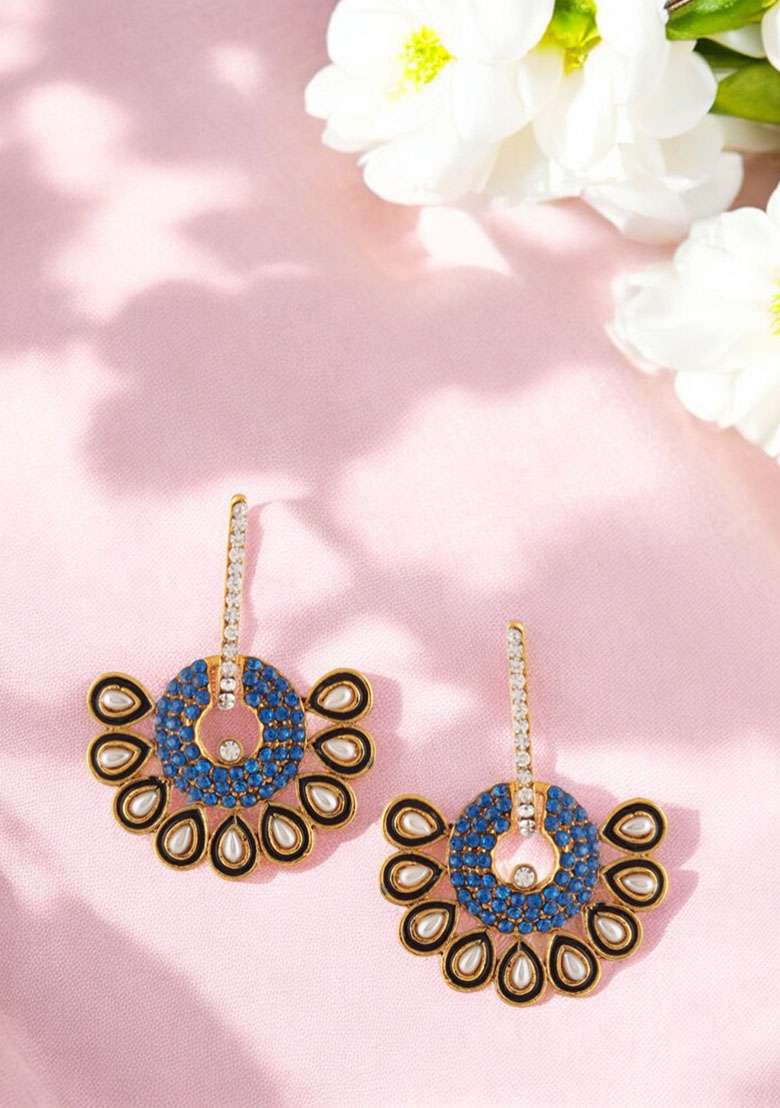 Blue Brasso Earrings - Indya