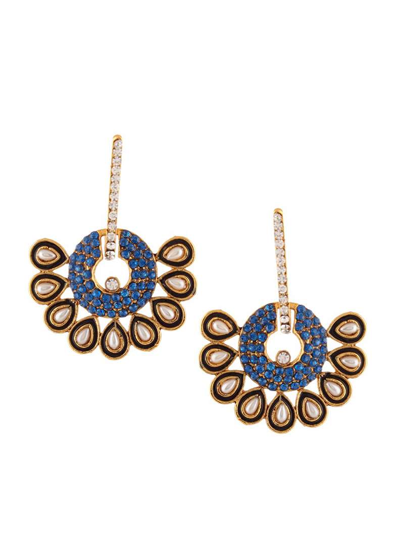 Blue Brasso Earrings - Indya
