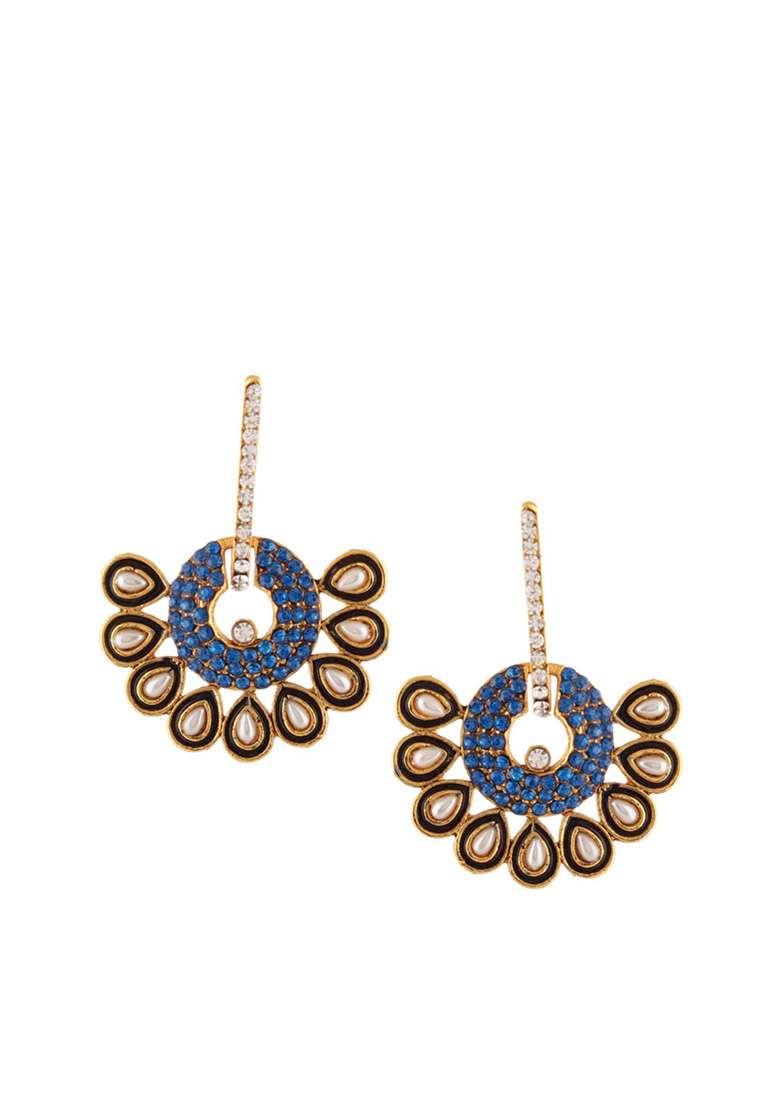 Blue Brasso Earrings - Indya