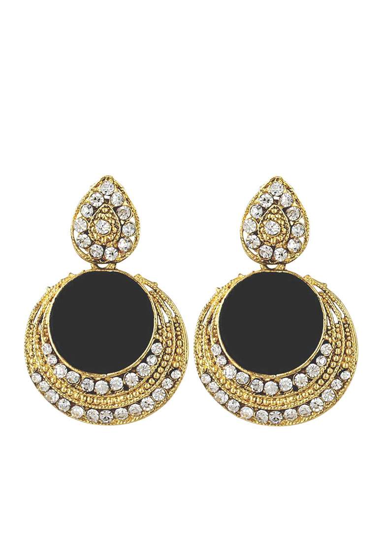 Black Brasso Earrings - Indya