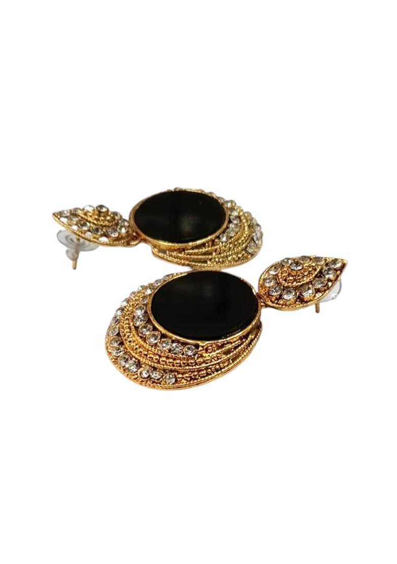 Black Brasso Earrings - Indya