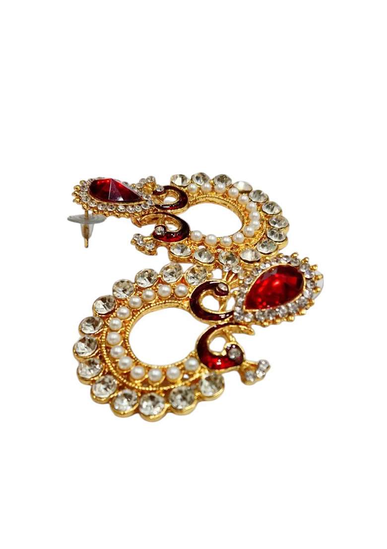Maroon Brasso Earrings - Indya