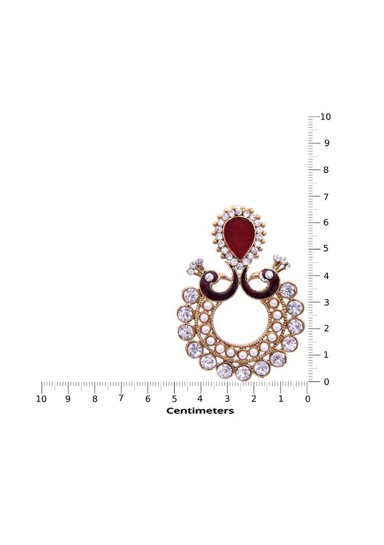 Maroon Brasso Earrings - Indya