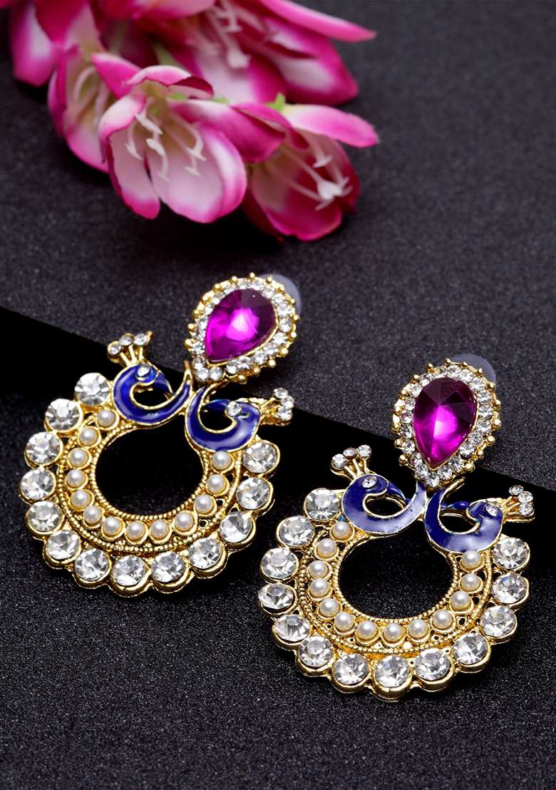 Purple Brasso Earrings - Indya
