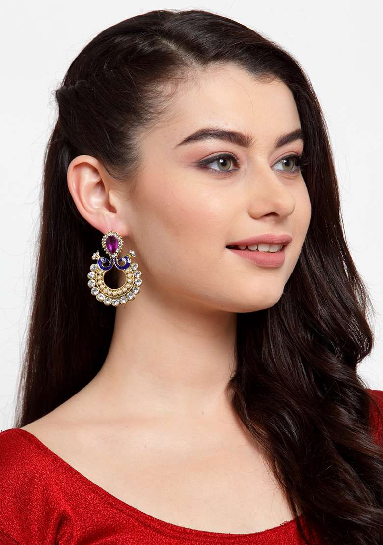 Purple Brasso Earrings - Indya