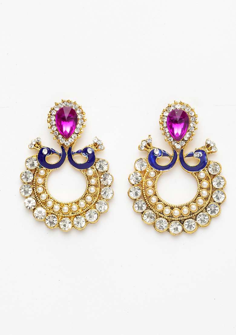 Purple Brasso Earrings - Indya