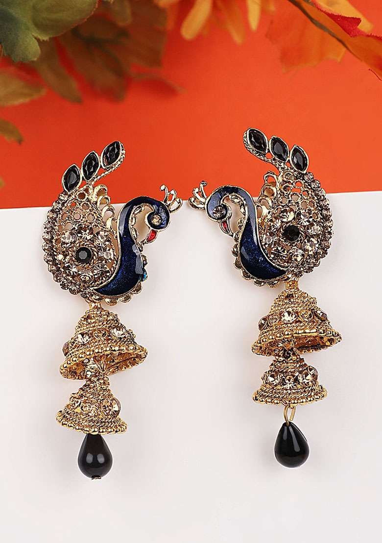 Black Brasso Earrings - Indya