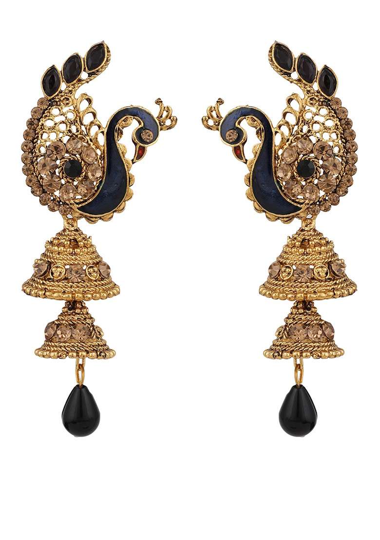 Black Brasso Earrings - Indya