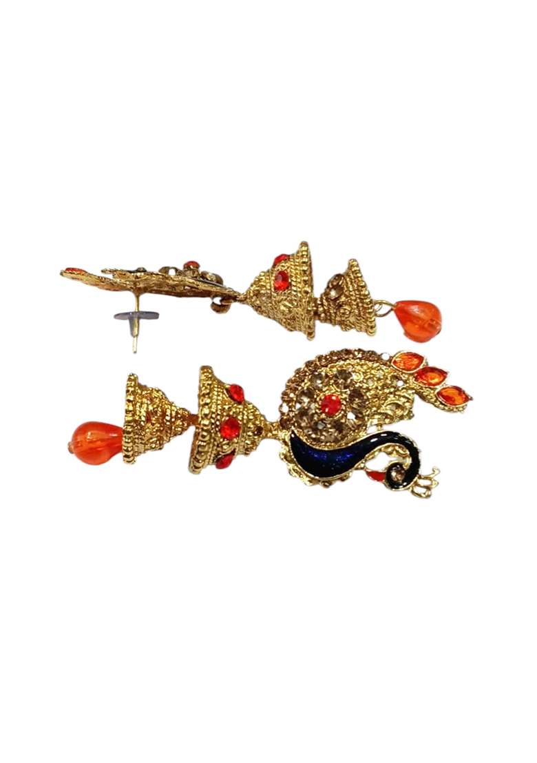 Red Brasso Earrings - Indya