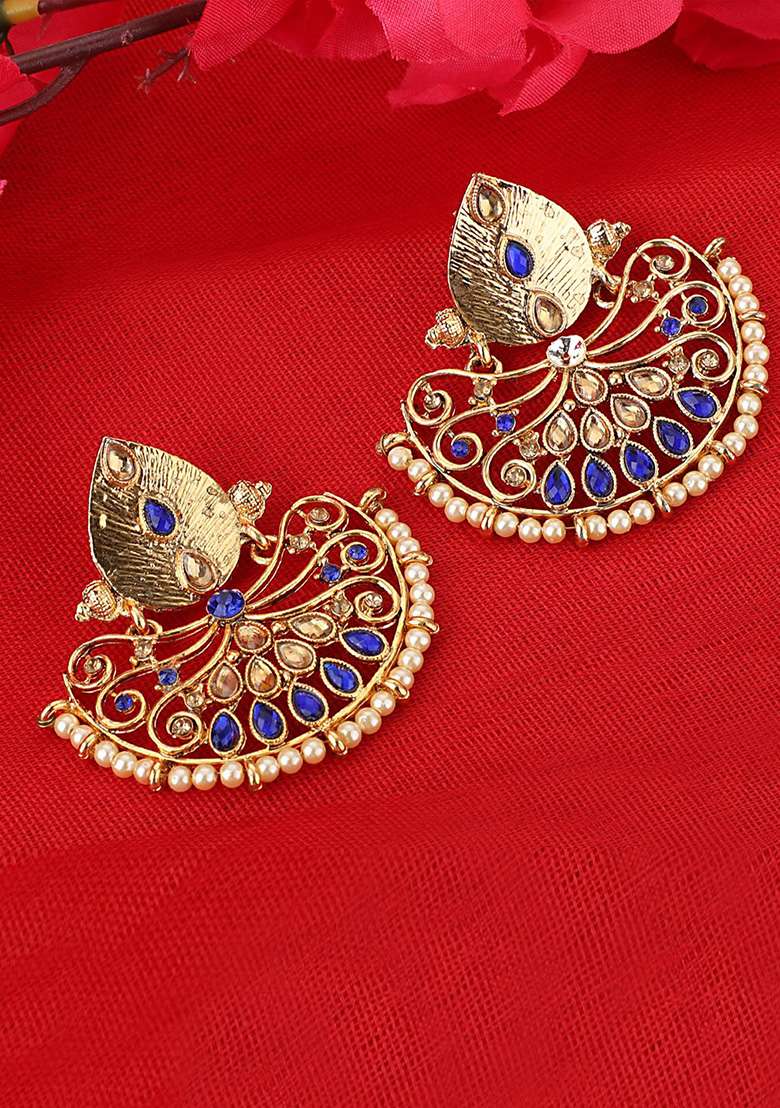 Blue Brasso Earrings - Indya