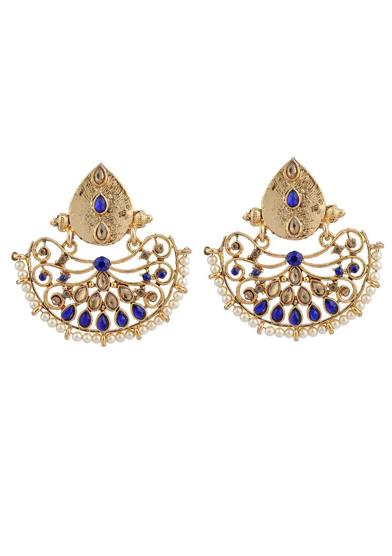 Blue Brasso Earrings - Indya