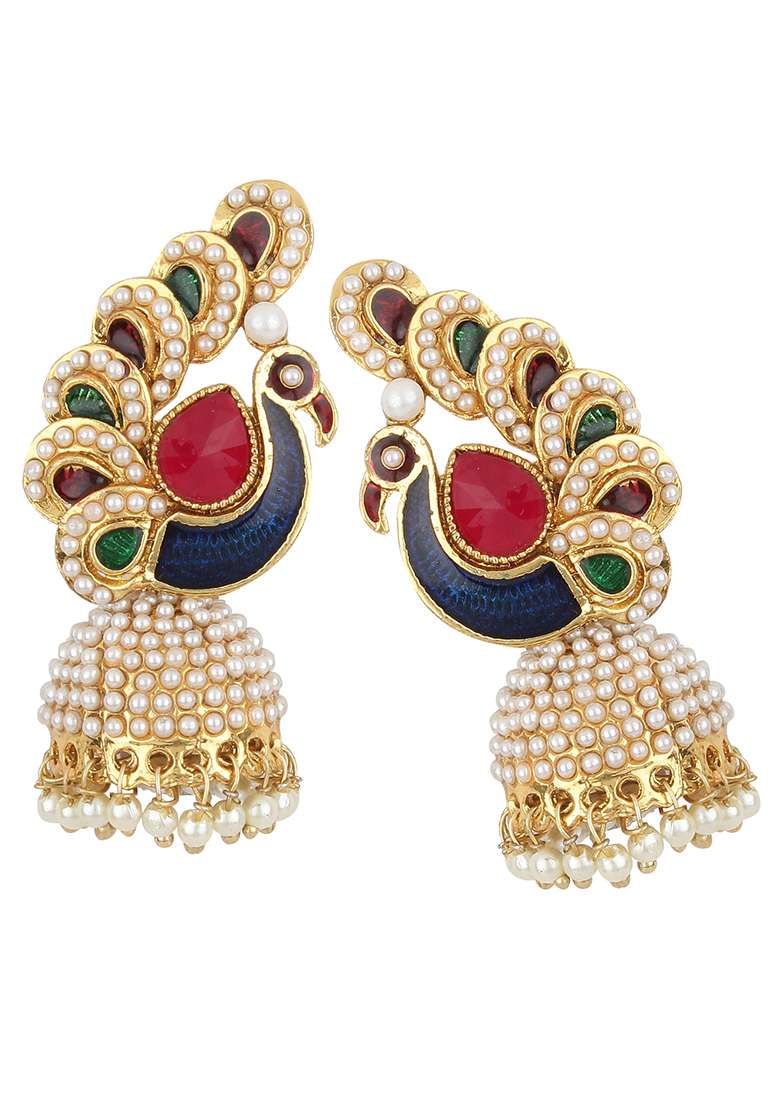 Multicolor Brasso Earrings - Indya