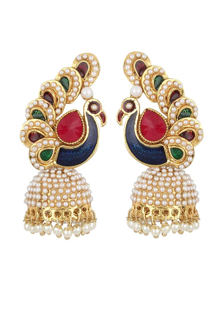 Multicolor Brasso Earrings - Indya