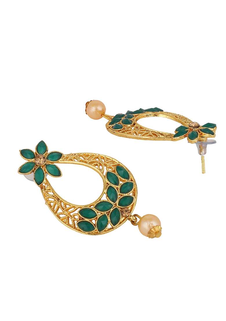 Green Brasso Earrings - Indya