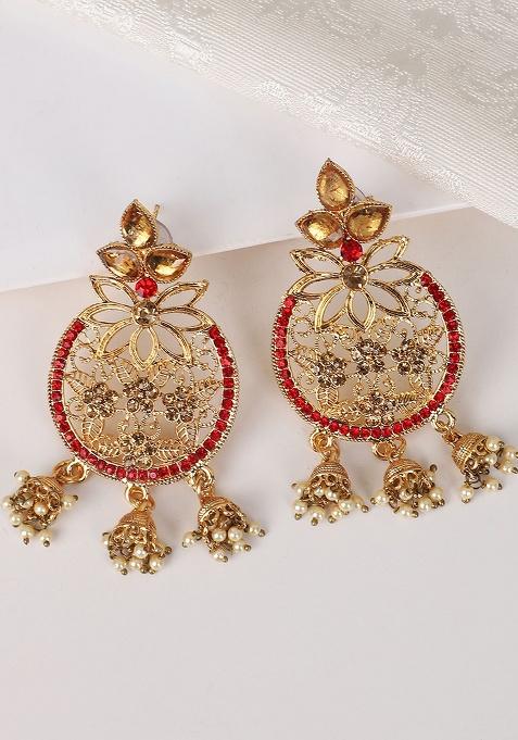Red Brasso Earrings