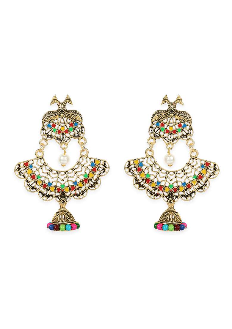 Multicolor Brasso Earrings - Indya