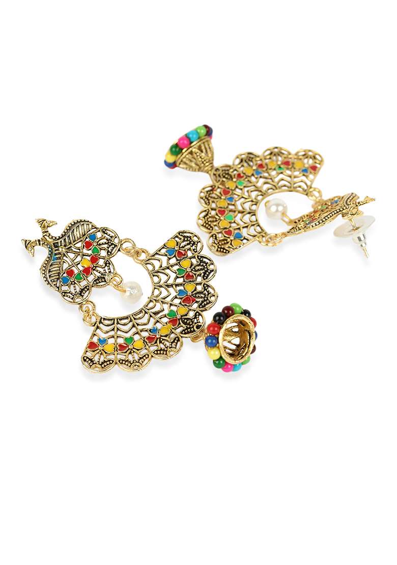 Multicolor Brasso Earrings - Indya