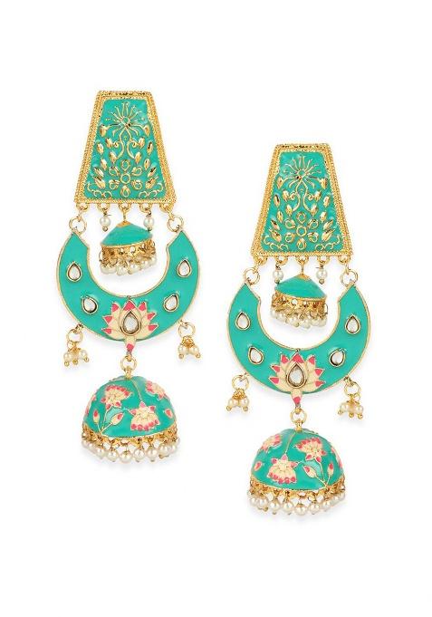 Sea Green Brasso Earrings