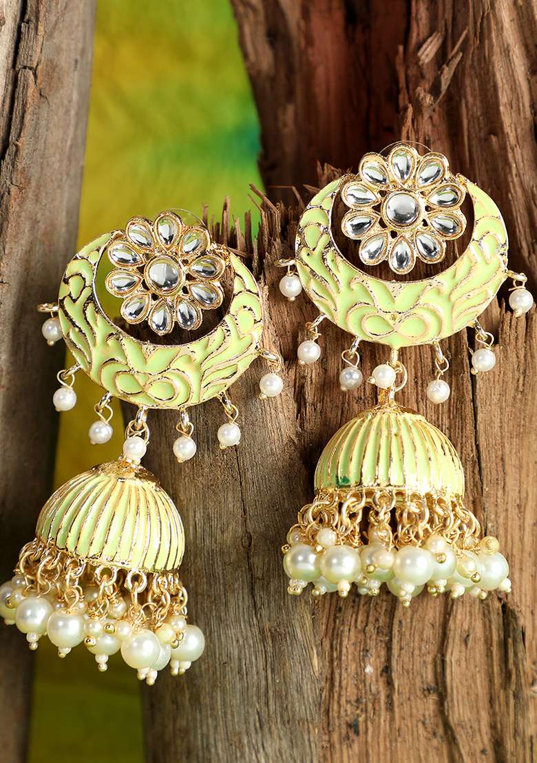 Yellow Brasso Earrings - Indya